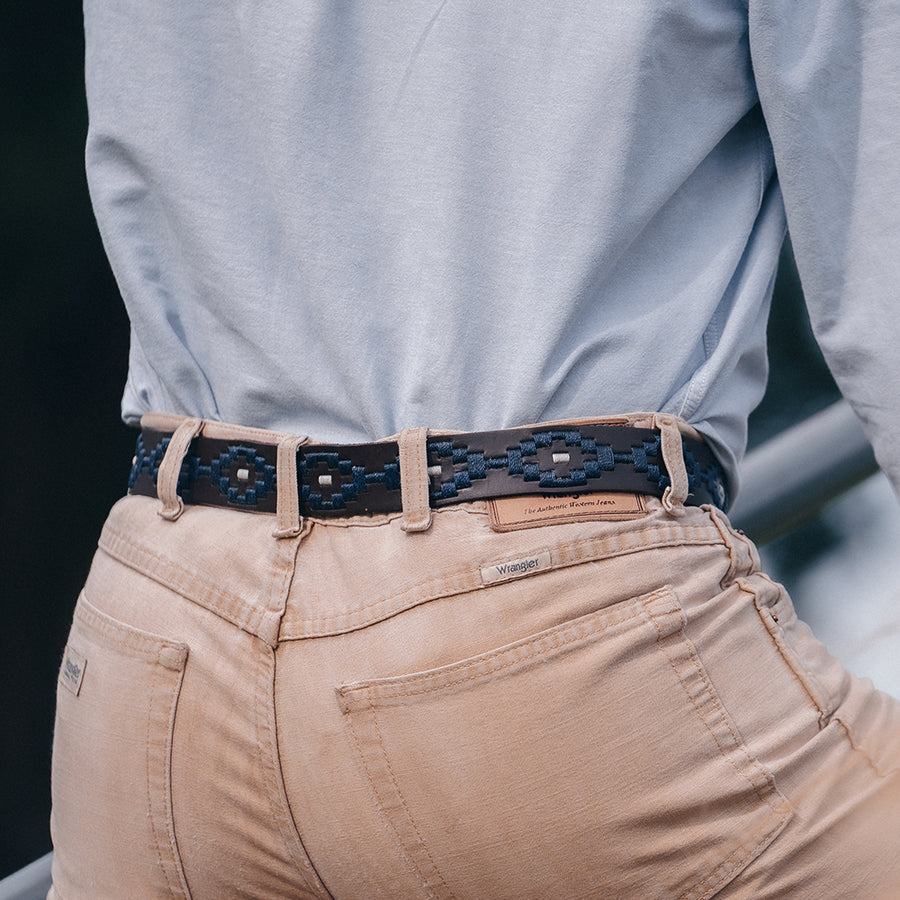 Polo Belt - Navy dot