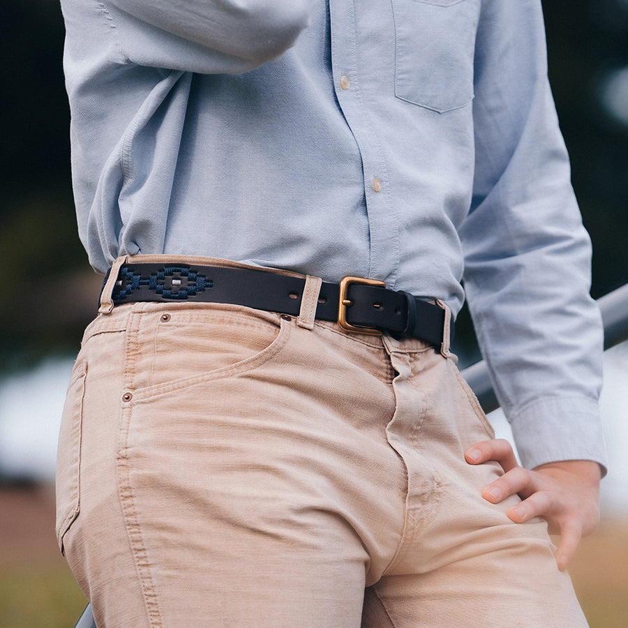 Polo Belt - Navy dot