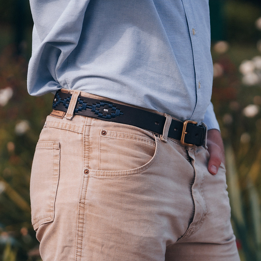 Polo Belt - Navy dot