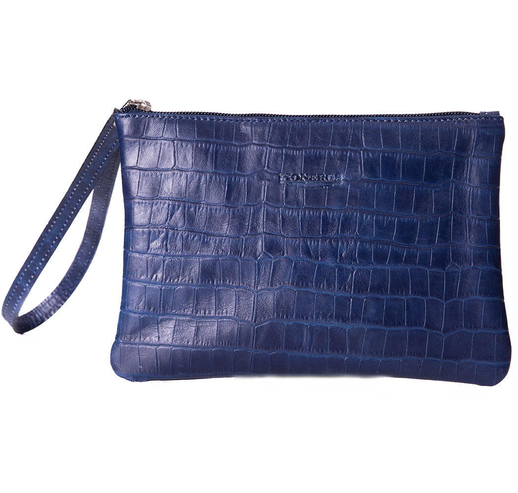 Clutch Bag Blue Croc Pioneros