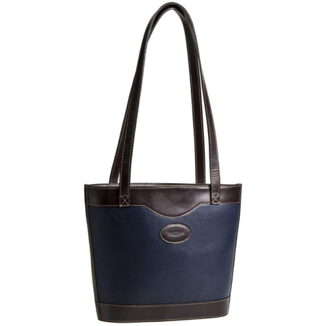 Navy leather bucket bag on sale